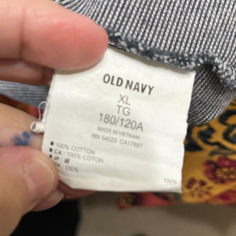 Old Navy Mens Gray Striped Long‎ Sleeve Henley Hoodie XL TG - Picture 4 of 6